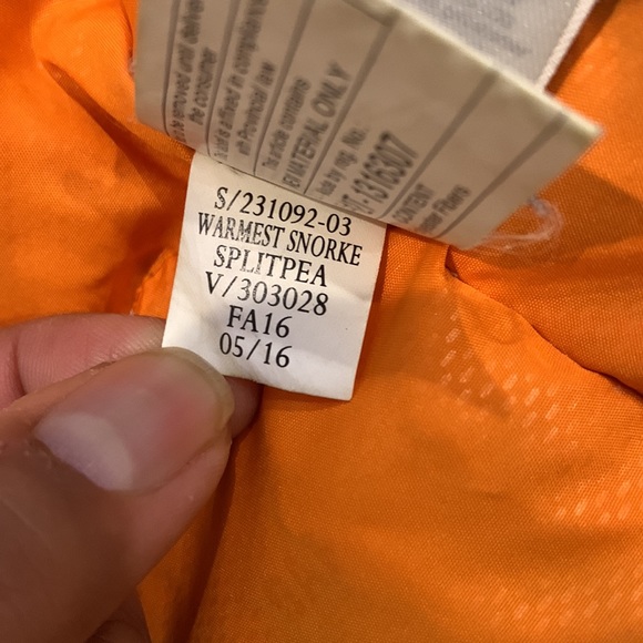 Baby Gap Army Green/Orange Winter Thick Down Puffer Jacket Interior Lining in 3T - Picture 8 of 10